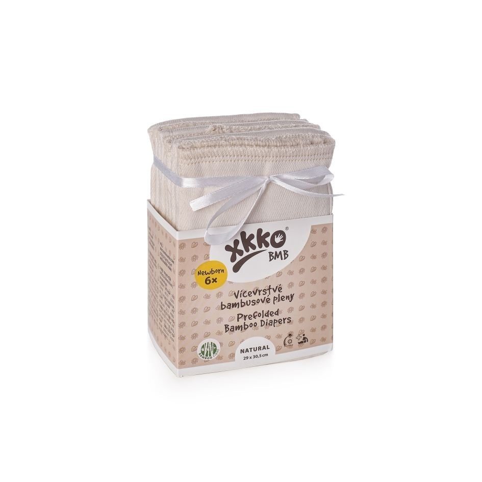 XKKO Insert prefold refolosibil bambus 2-6 kg set 6 buc