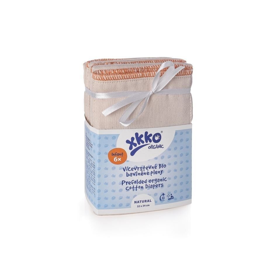 XKKO Insert prefold refolosibil bumbac organic Infant set 6 buc