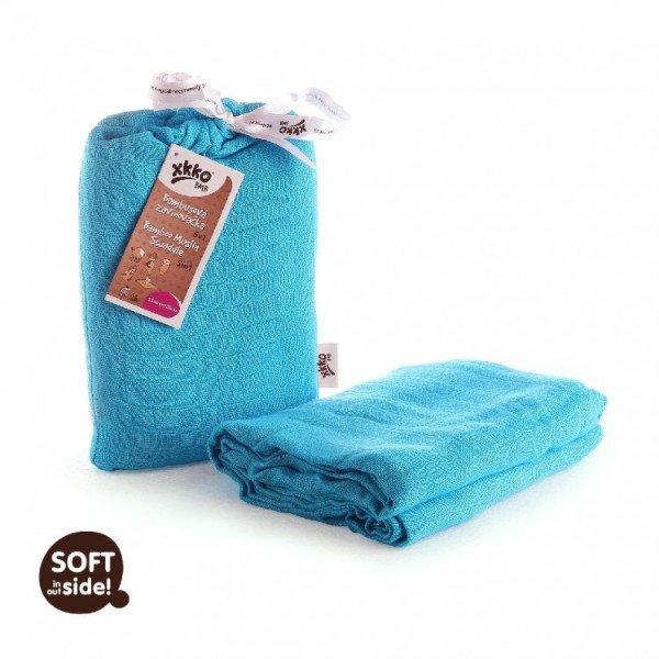 XKKO Muselina din bambus 120x120cm Cyan