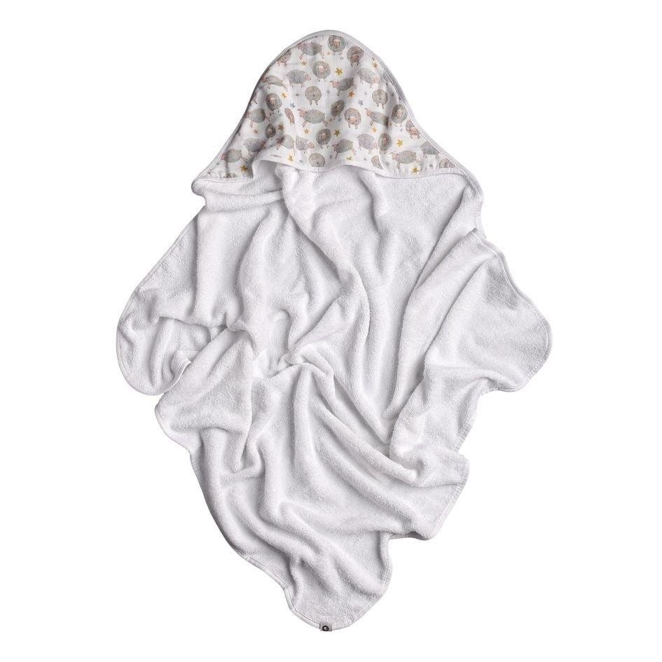 XKKO Prosop cu gluga bambusbumbac organic Dreamy Sheeps 90x90cm