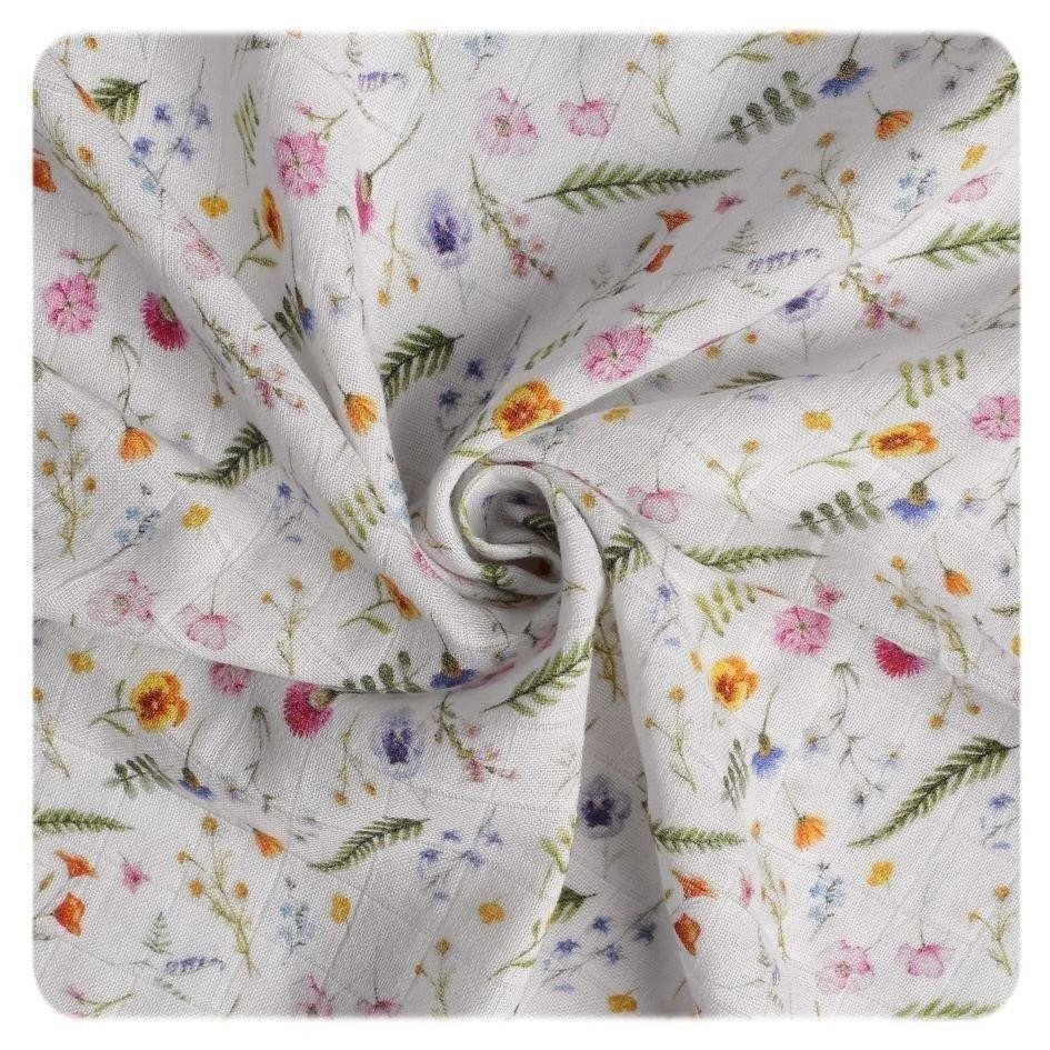XKKO Prosop cu gluga bambusbumbac organic Summer Meadow 90x90cm