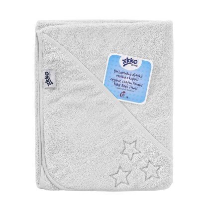 XKKO Prosop cu gluga bumbac organic White 90x90 cm