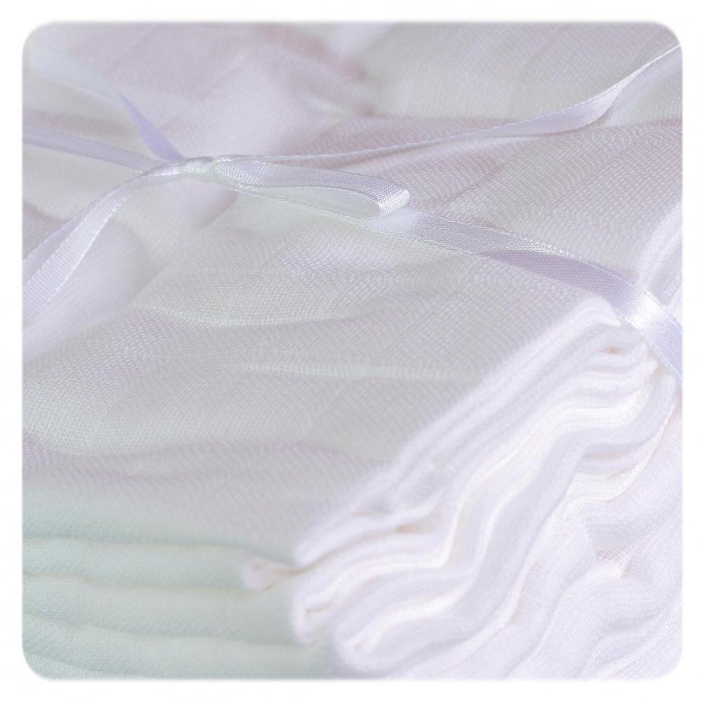 XKKO Set 10 museline bumbac 80x80cm Alb
