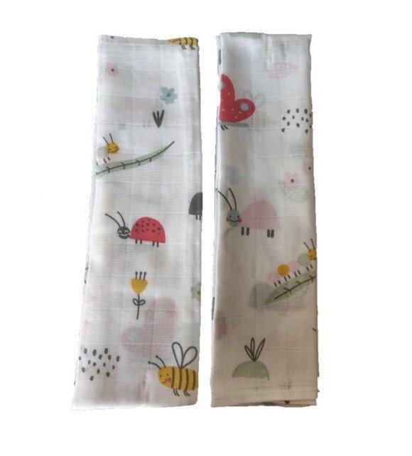 XKKO Set 2 museline din bumbac 70x50cm Cute insects Sevi