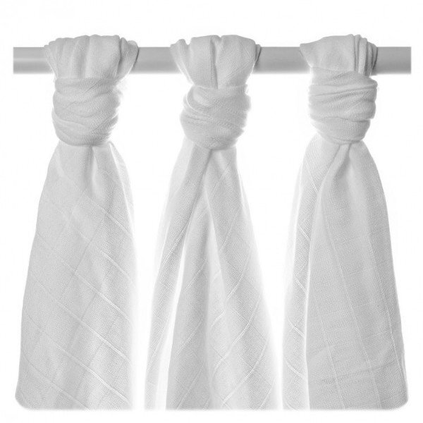 XKKO Set 3 prosoape muselina bbc organic 90x100cm Alb