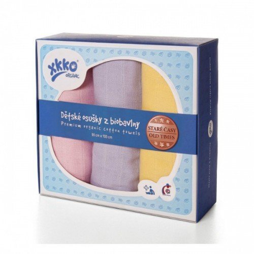 XKKO Set 3 prosoape muselina bbc organic 90x100cm Girls