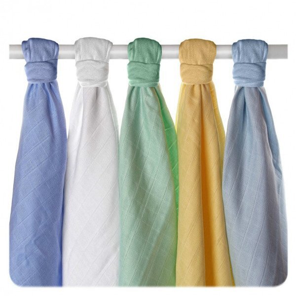 XKKO Set 5 museline din bumbac organic 70x70cm Old Times Boys Pastels