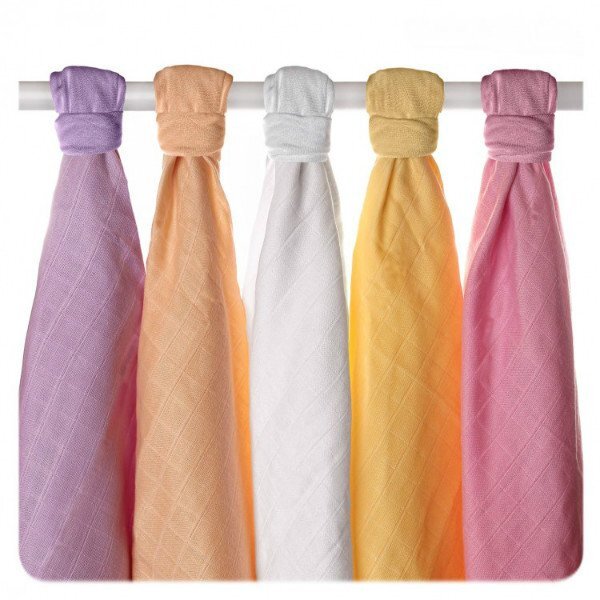 XKKO Set 5 museline din bumbac organic 70x70cm Old Times Girls Pastels