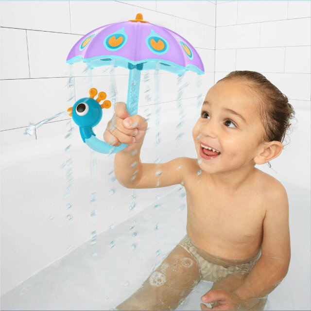 Yookidoo Jucarie de baie Umbrela - Paunul Jucaus mov 18 luni+