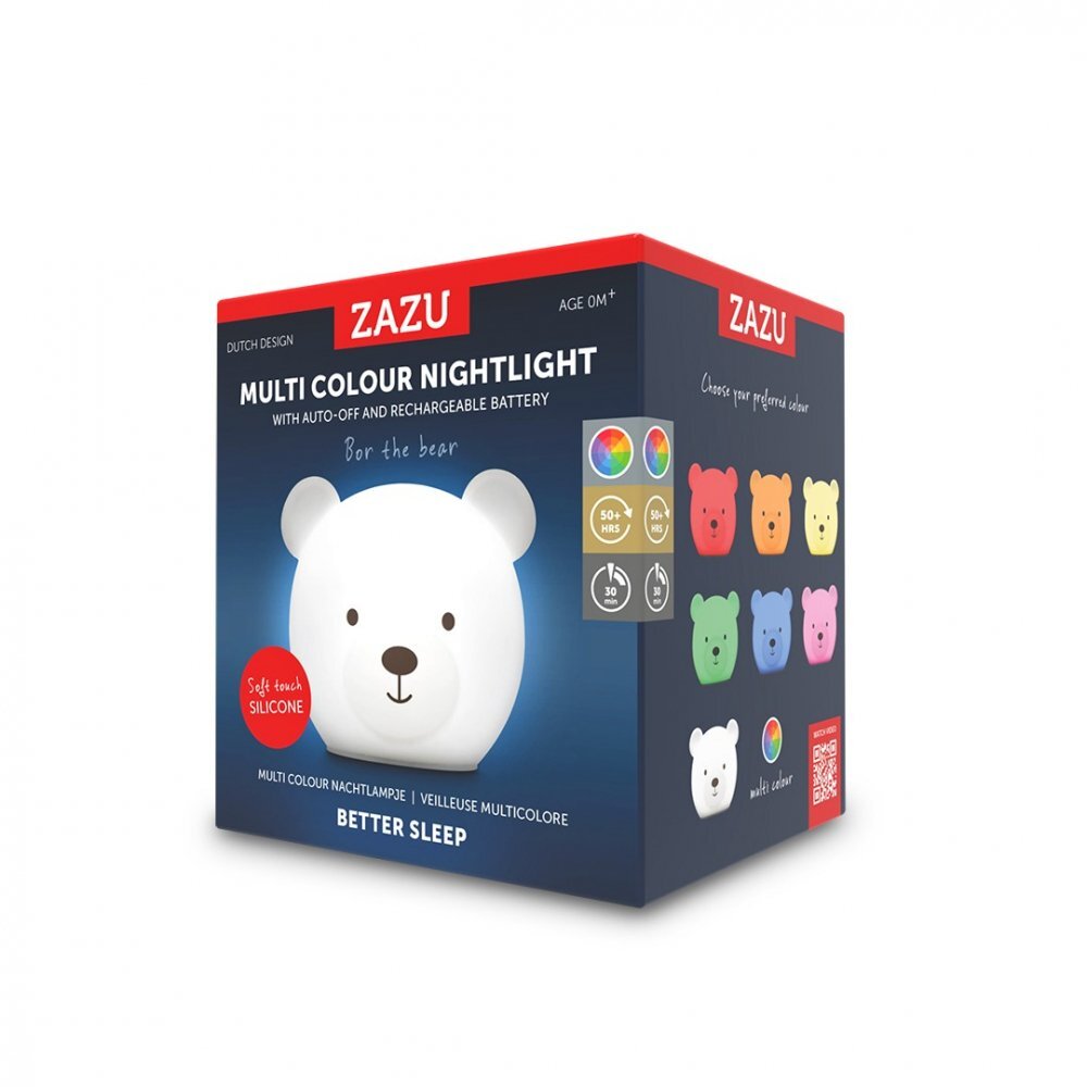 Zazu Kids Lampa de veghe Bor the Bear Multicolor