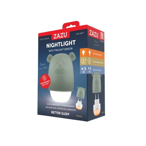 Zazu Kids Lampa de veghe cu senzor de lumina Benny the Bear Verde