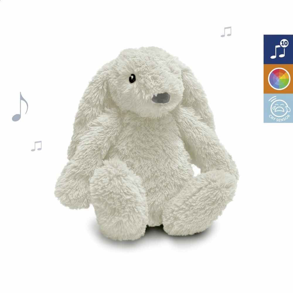 Zazu Kids Lampa de veghe Iepuras Alb cu dispozitiv multifunctional de lumina si sunet