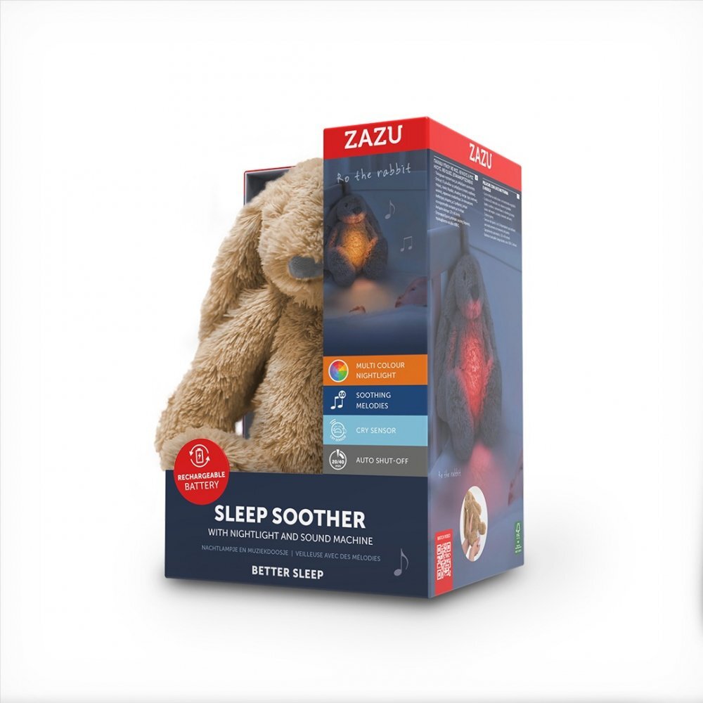 Zazu Kids Lampa de veghe Iepuras Maro cu dispozitiv multifunctional de lumina si sunet