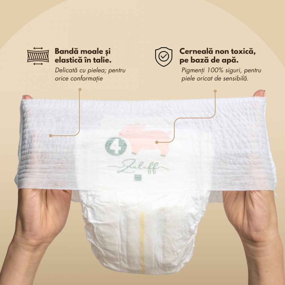 Zuluff Scutece chilotel din bambus marime 4 10-15 kg 28 bucati