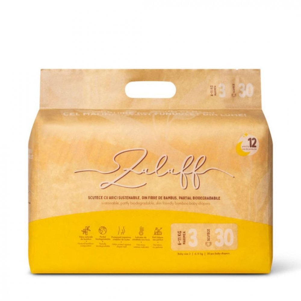 Zuluff Scutece din bambus marimea 3 6-11 kg 30 bucati