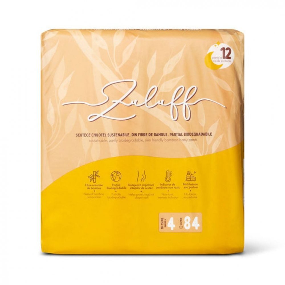Zuluff Scutece Mega Pack marimea 4 10-15 kg 84 bucati