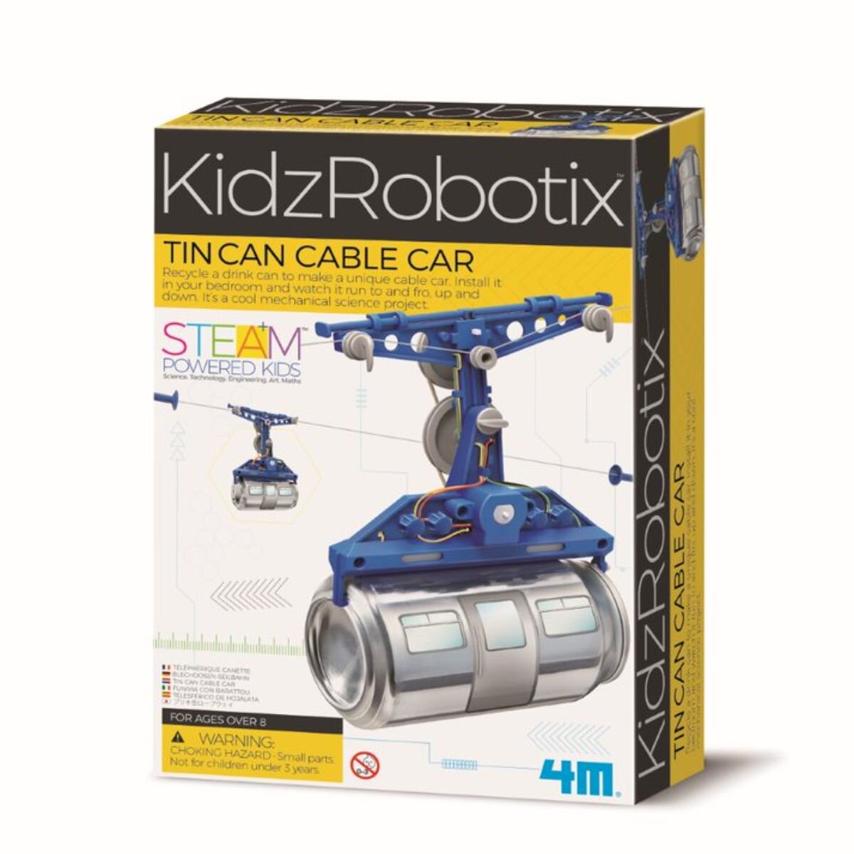 4M Kit constructie robot Tin Can Cable Car Kidz Robotix