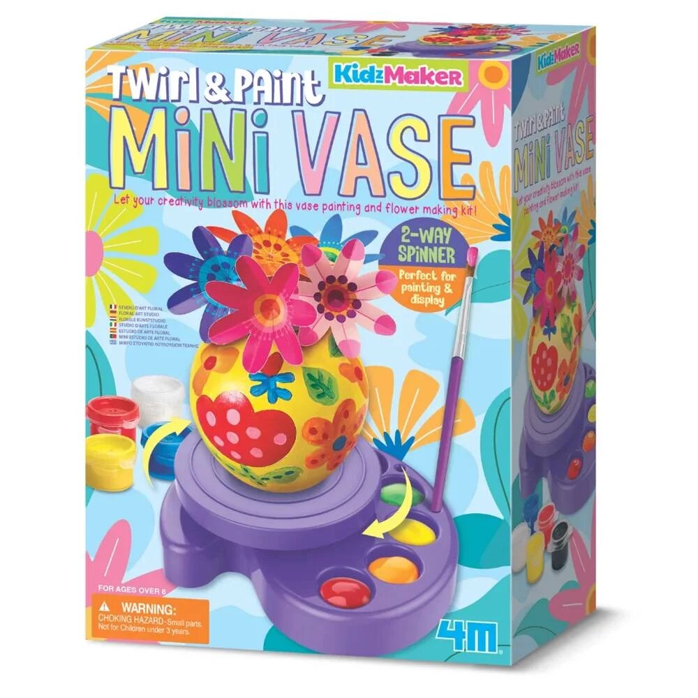 4M Kit creativ Kidzmaker Roteste si picteaza o mini-vaza