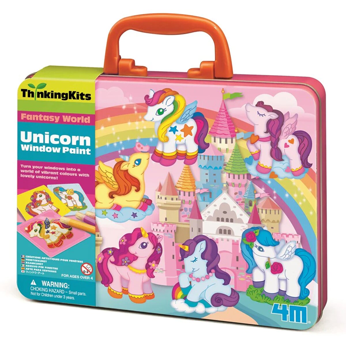 4M Set creativ cu vopsele pentru geam si vitralii Unicorni