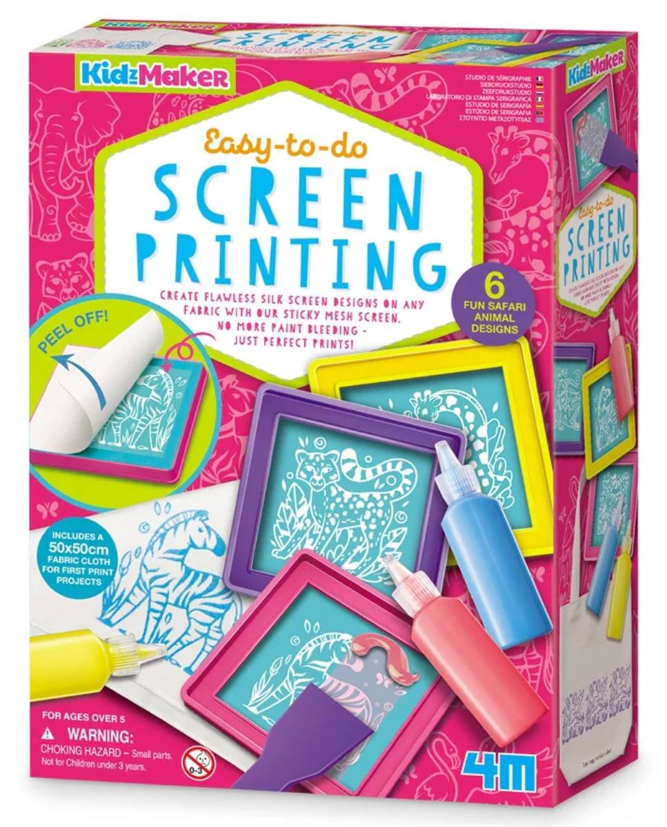 4M Set creativ Kit de serigrafie pentru copii usor de realizat Kidzmaker