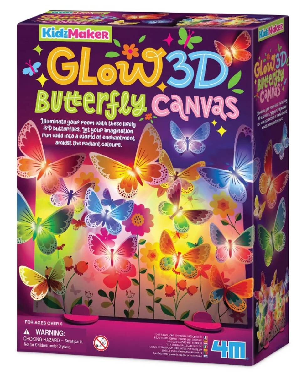 4M Set creativ Panou luminos cu fluturi 3D Kidzmaker