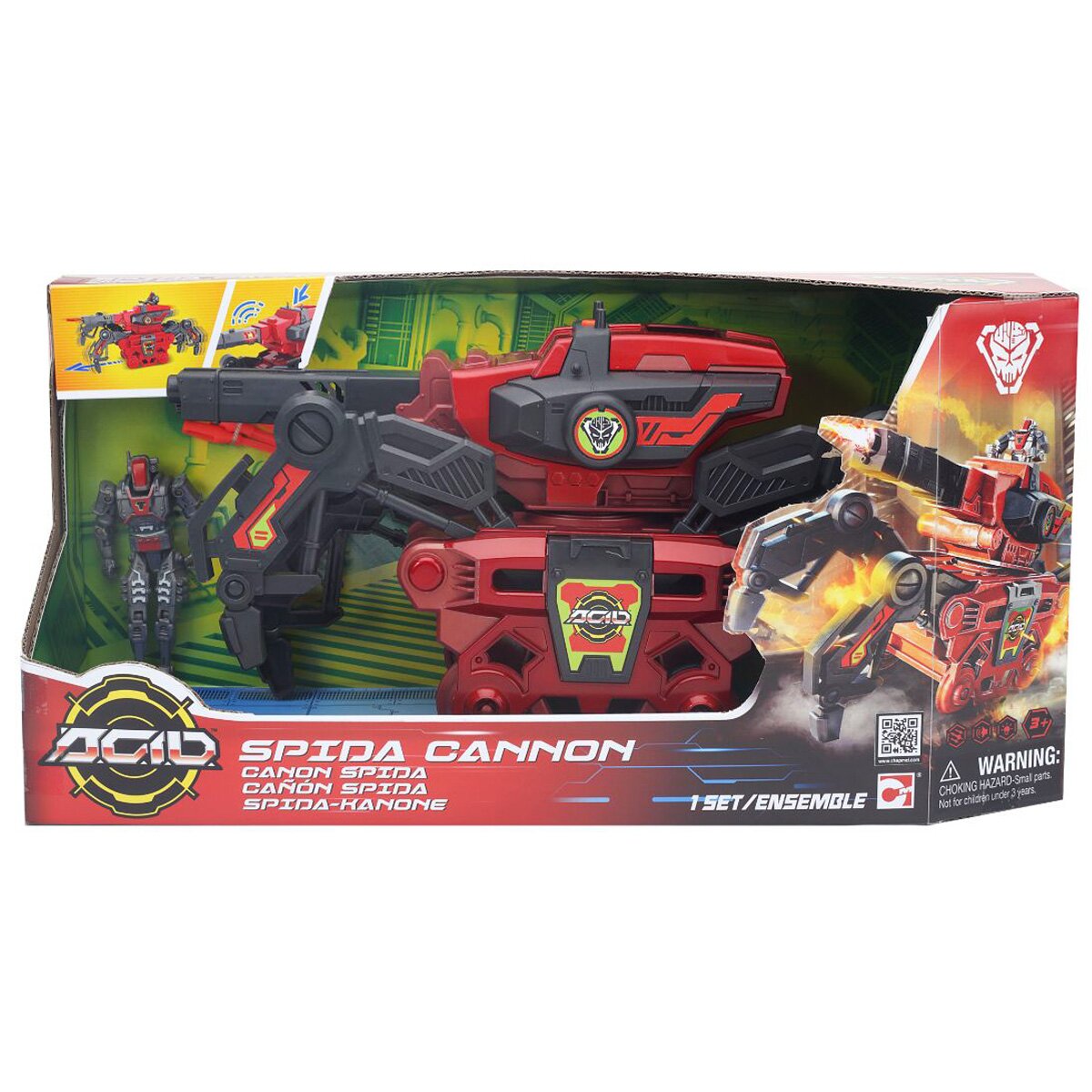 ACID Set de joaca figurina cu vehicul de lupta si accesorii Spida Cannon