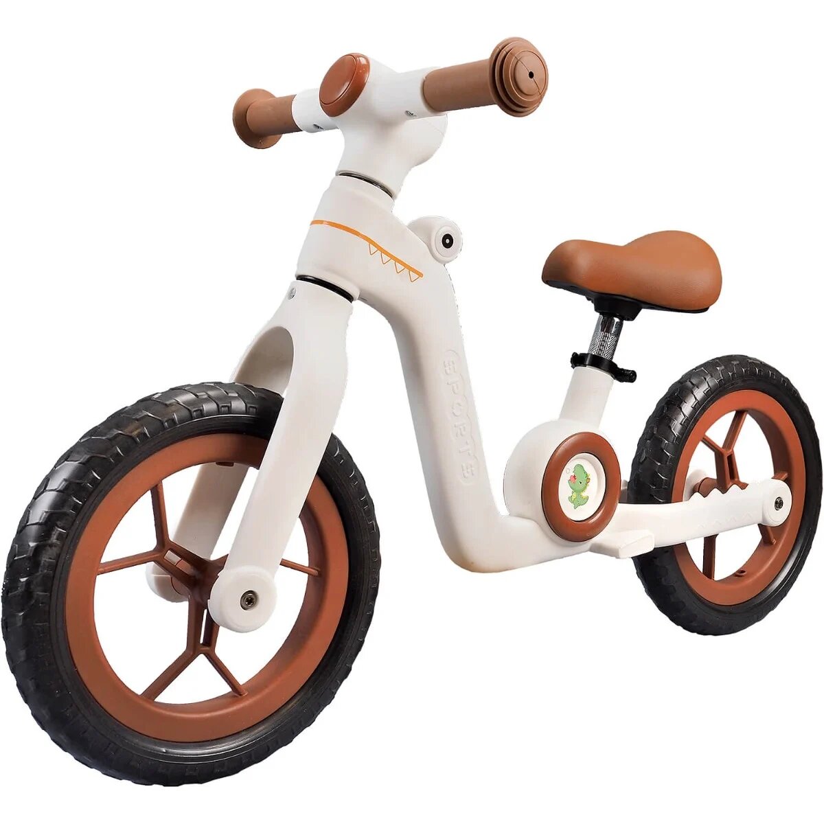 Action One Bicicleta fara pedale Little Dino 12 inch Alb