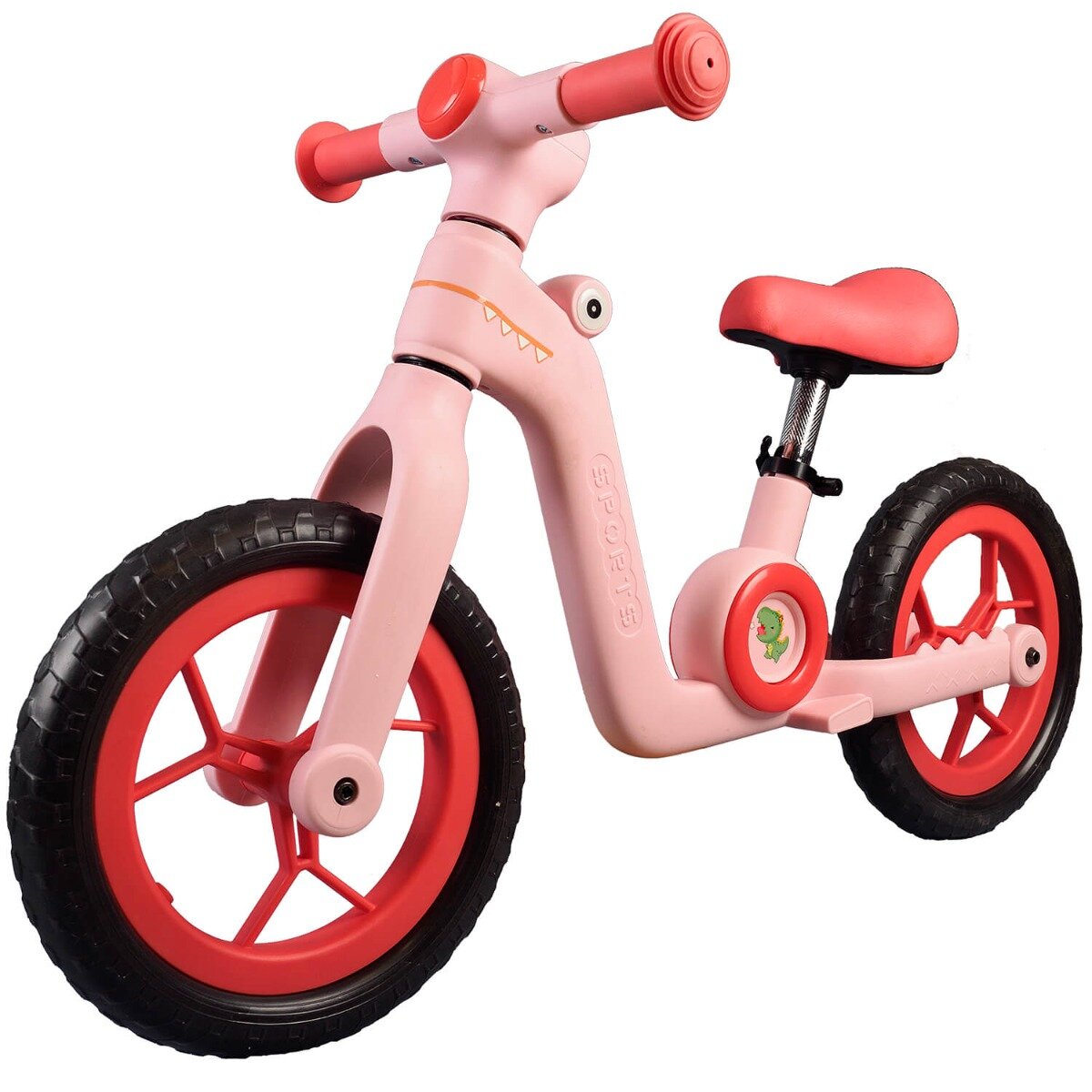 Action One Bicicleta fara pedale Little Dino 12 inch Roz