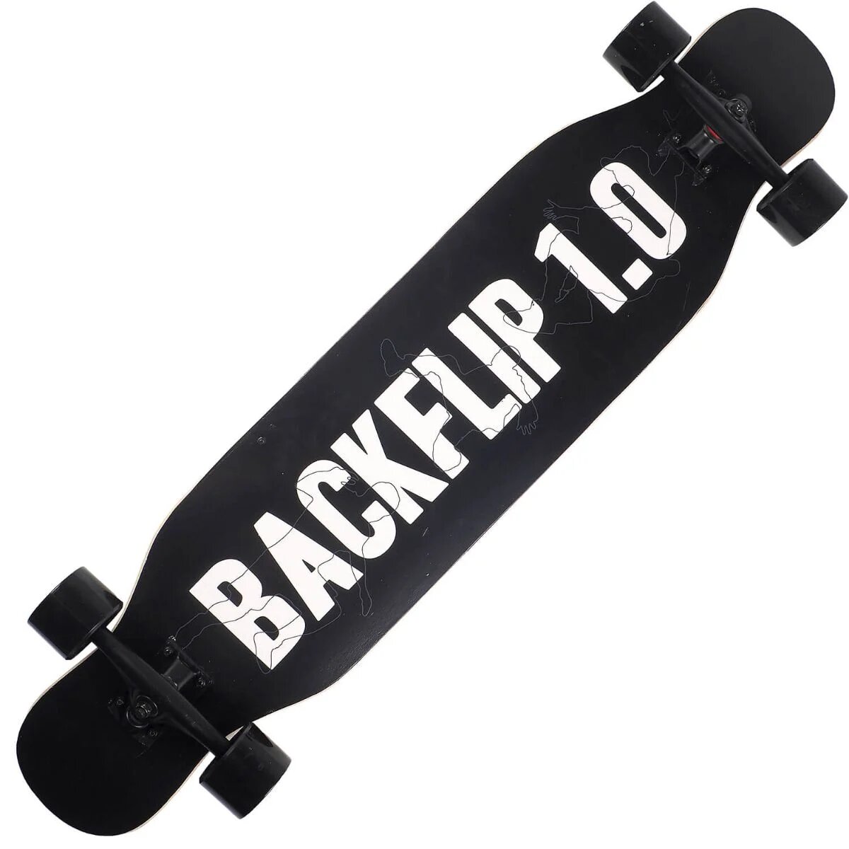 Action One Longboard ABEC-9 PU Aluminiu 120 kg 108 x 23.5 cm Negru Backflip