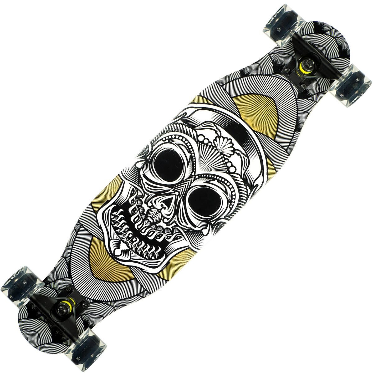 Action One Longboard cu roti luminoase ABEC-7 PU Aluminiu 100 kg 80 x 20 cm Negru Silver Death