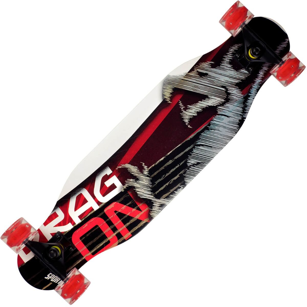 Action One Longboard cu roti luminoase ABEC-7 PU Aluminiu 100 kg 80 x 20 cm Rosu Dragon