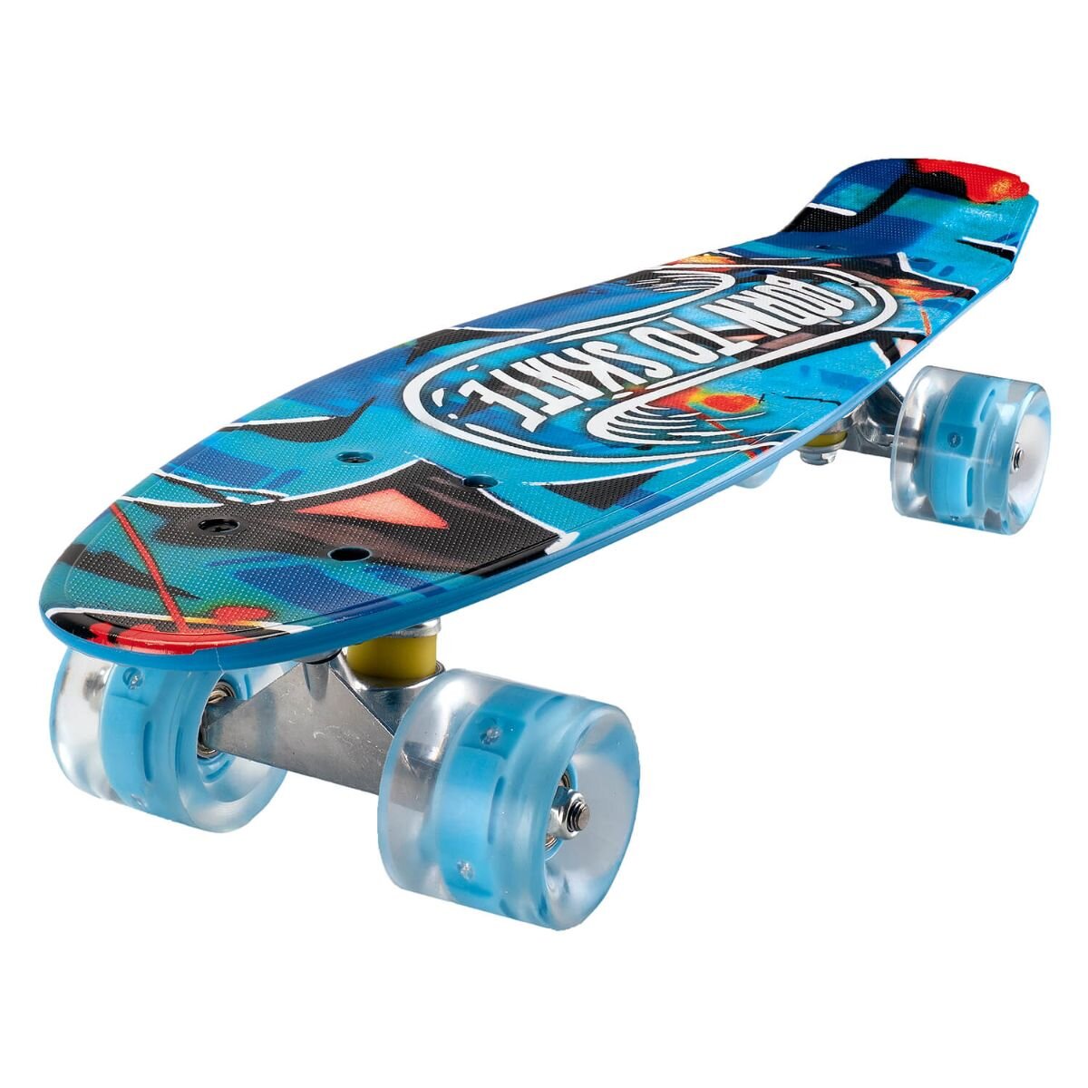 Action One Penny board Cu roti luminoase 22 cm ABEC-7 PU Aluminium 90 kg Born to skate