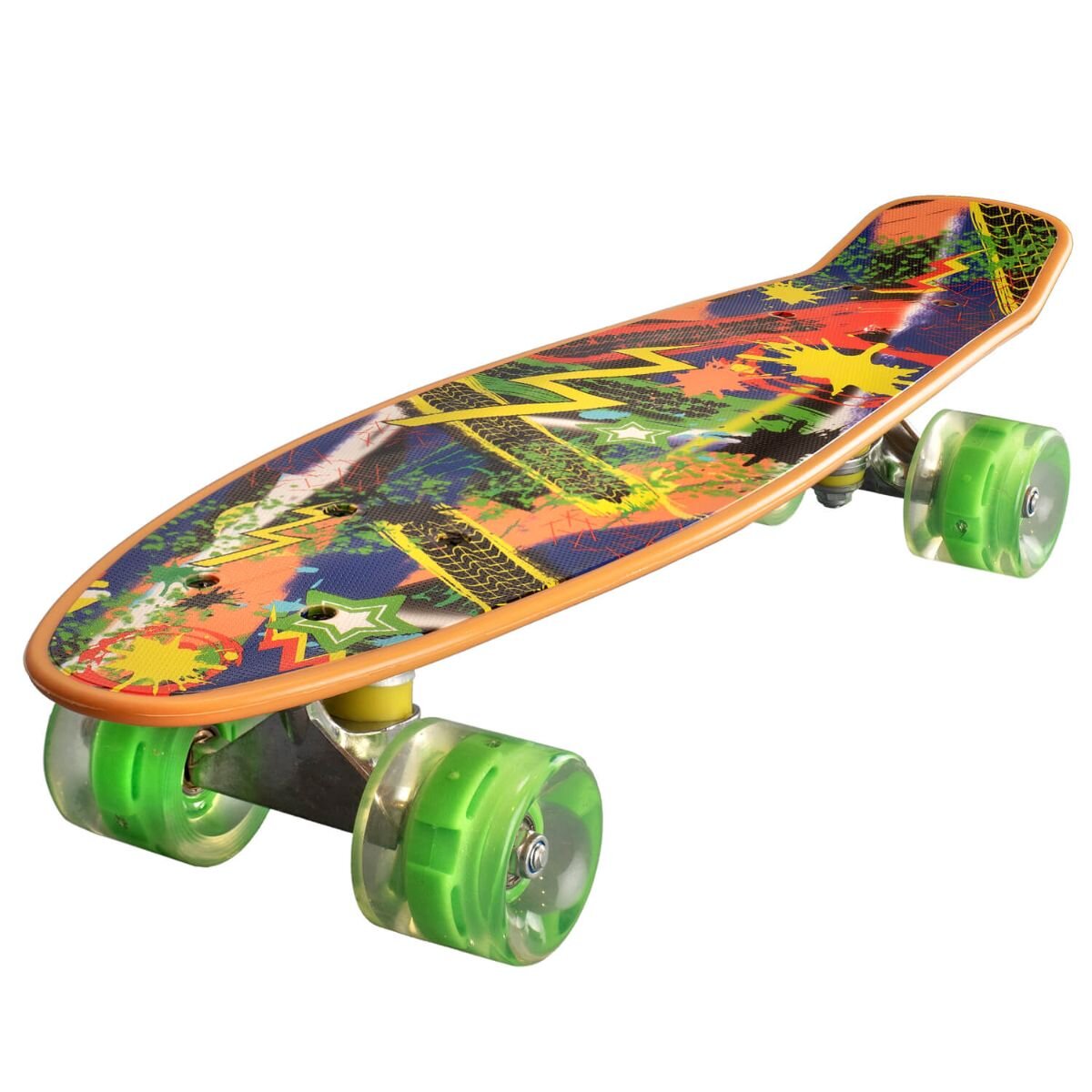 Action One Penny board Landsurfer Cu roti luminoase 56 cm ABEC-7 PU Aluminium 90 kg Splash