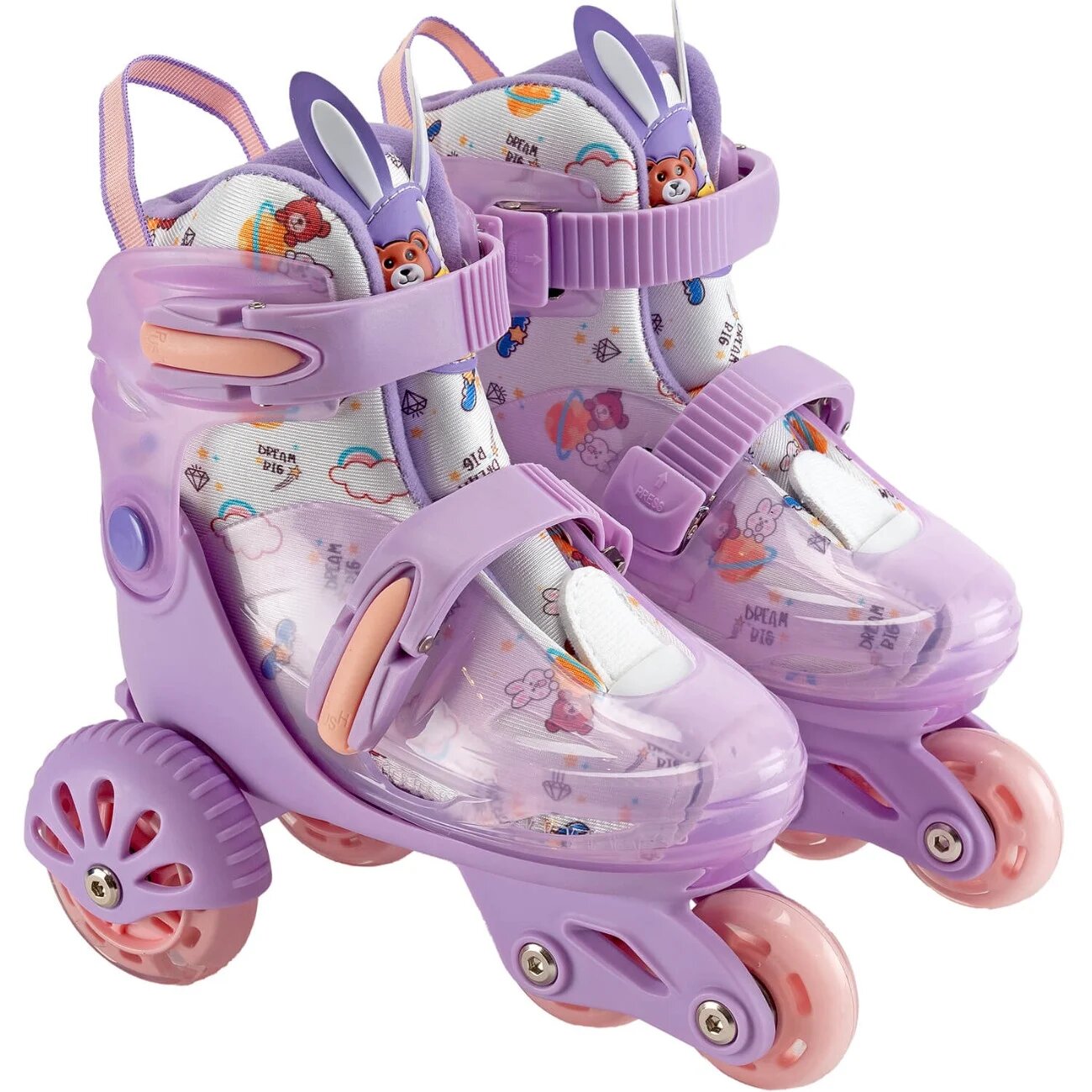 Action One Role reglabile incepatori roti luminoase S (31-34) Lila