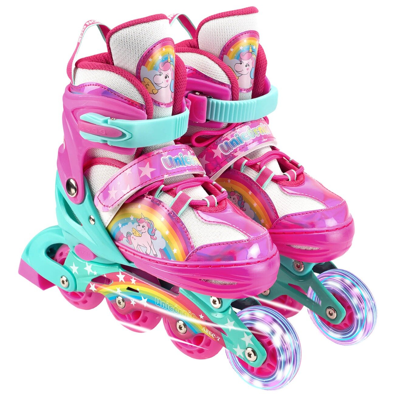 Action One Role reglabile Unicorn Fantasy roti luminoase M(35-38) Roz
