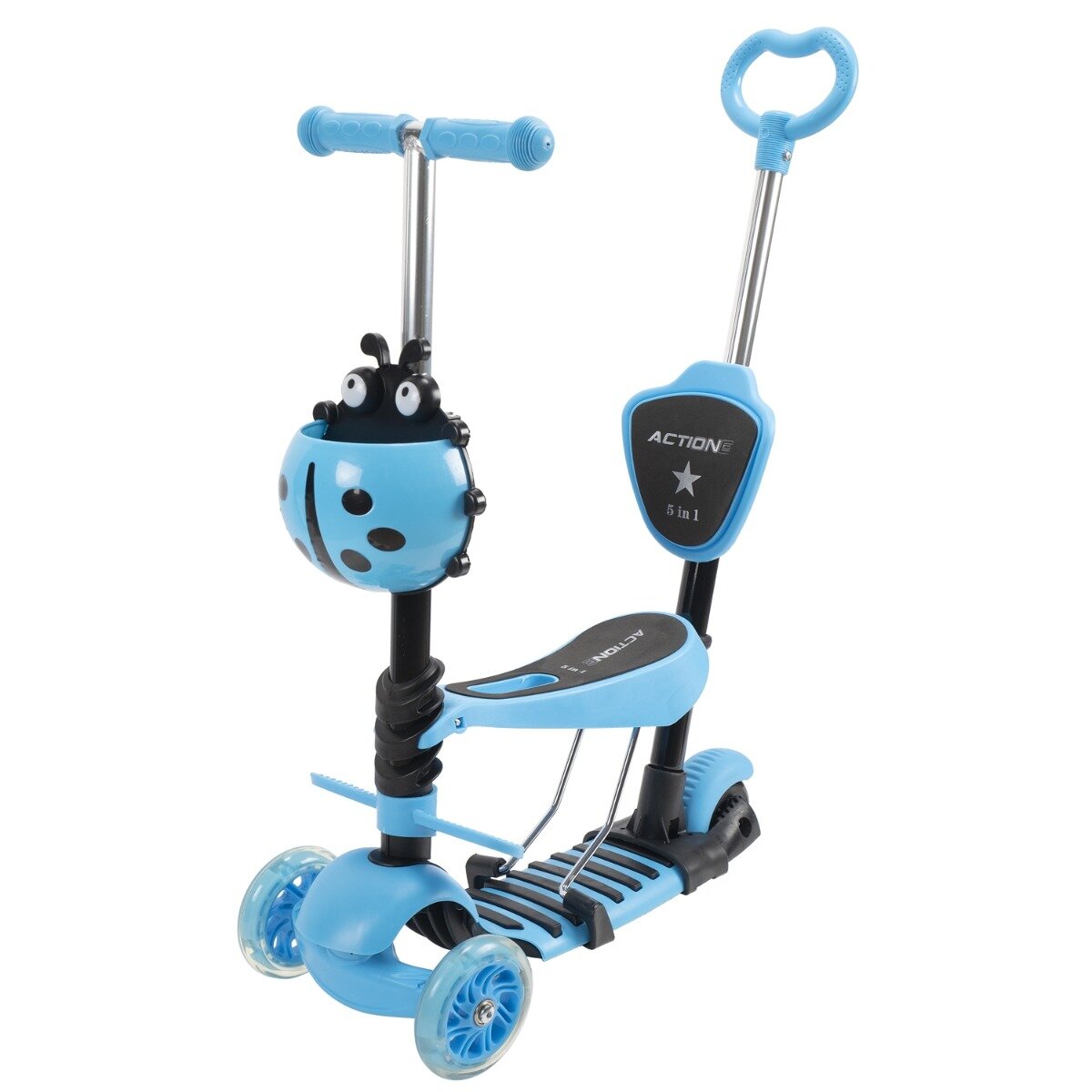 Action One Trotineta 5 in 1 cu roti luminoase Smart Kid Albastru