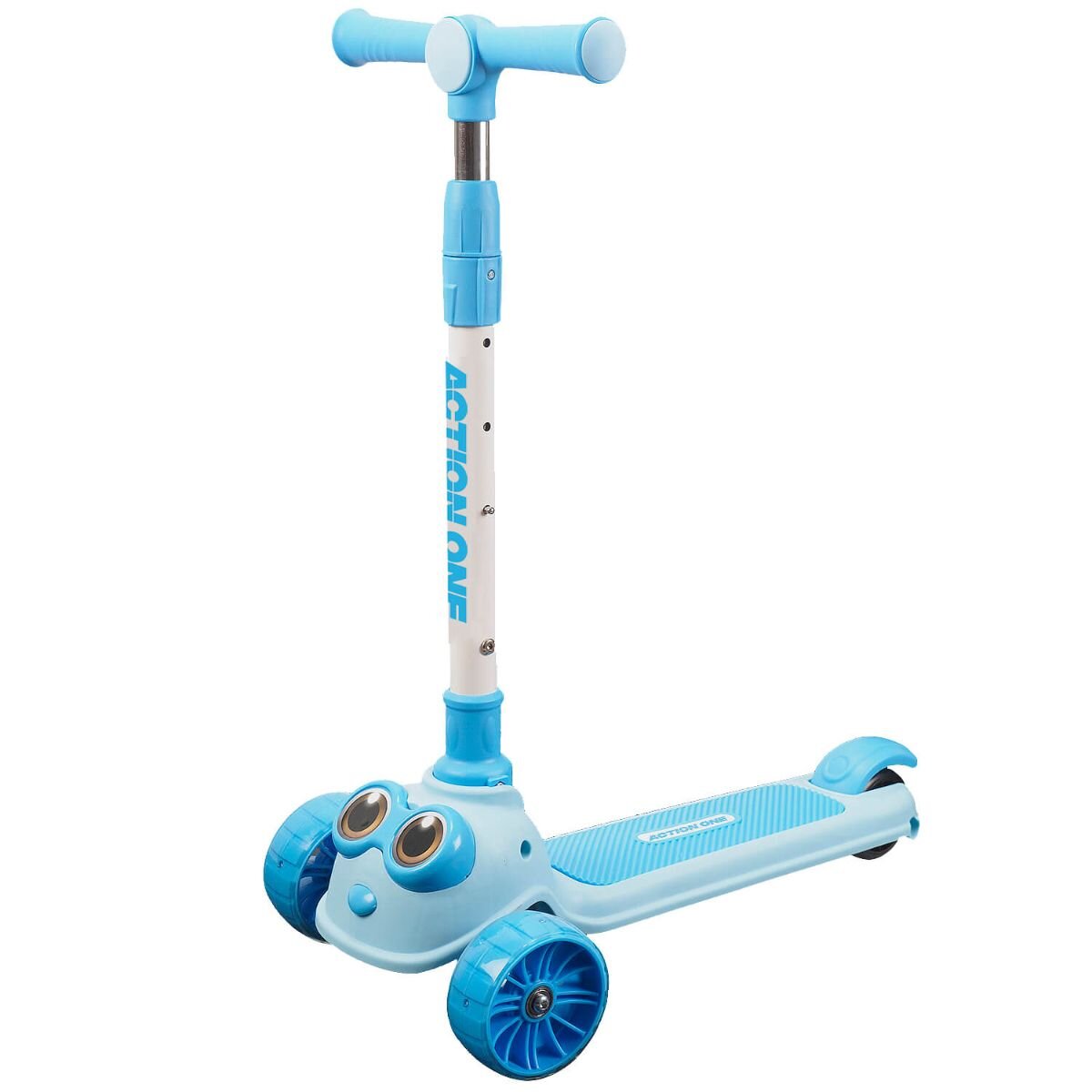 Action One Trotineta Big Eyes cu roti luminoase si late Blue