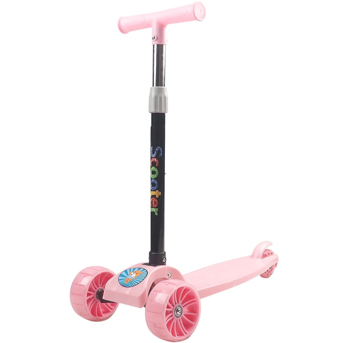 Action One Trotineta copii Balance Big Wheels Cu roti luminoase si late Roz