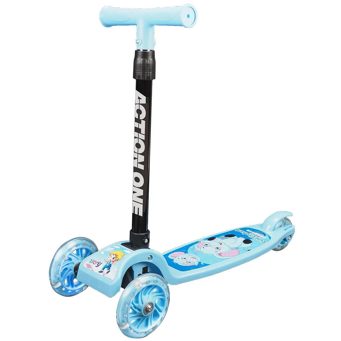 Action One Trotineta cu roti luminoase Funride Blue