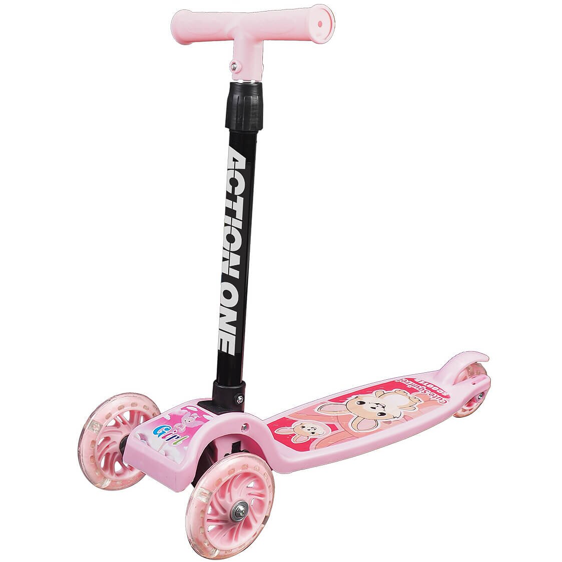 Action One Trotineta cu roti luminoase Funride Roz