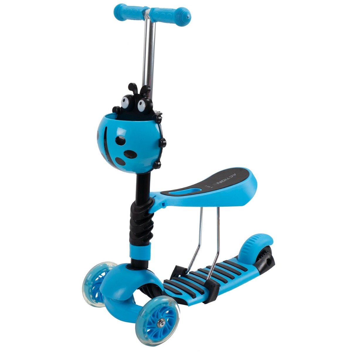 Action One Trotineta cu roti luminoase Smart Kid 3 In 1 Albastru