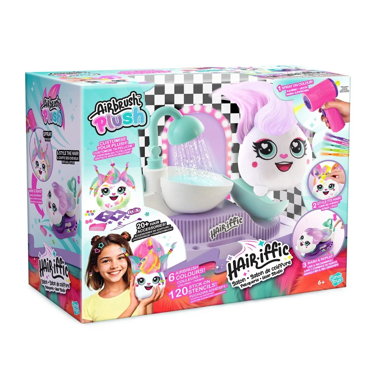 Airbrush Plush Jucarie de plus de colorat Hair iffic Salon