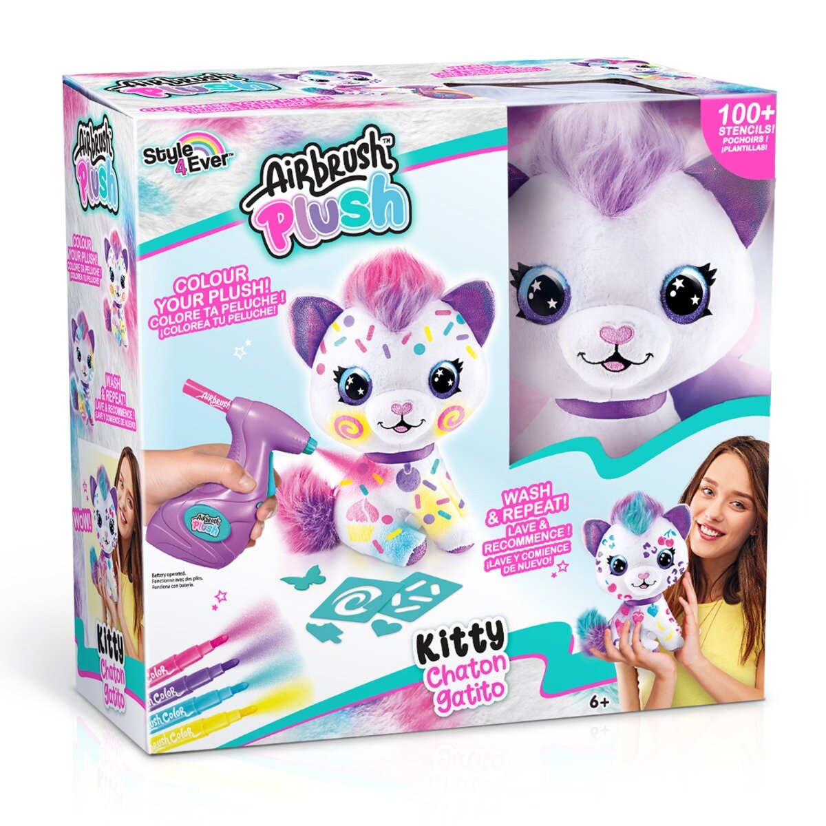 Airbrush Plush Jucarie de plus de colorat Kitty