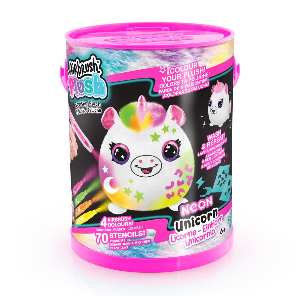 Airbrush Plush Jucarie de plus de colorat Neon Unicorn S2