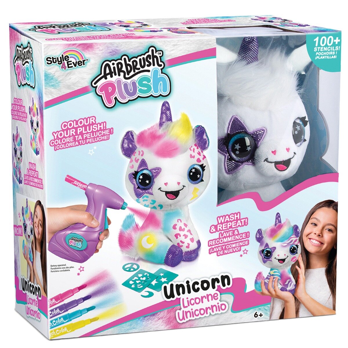 Airbrush Plush Jucarie de plus de colorat Unicorn