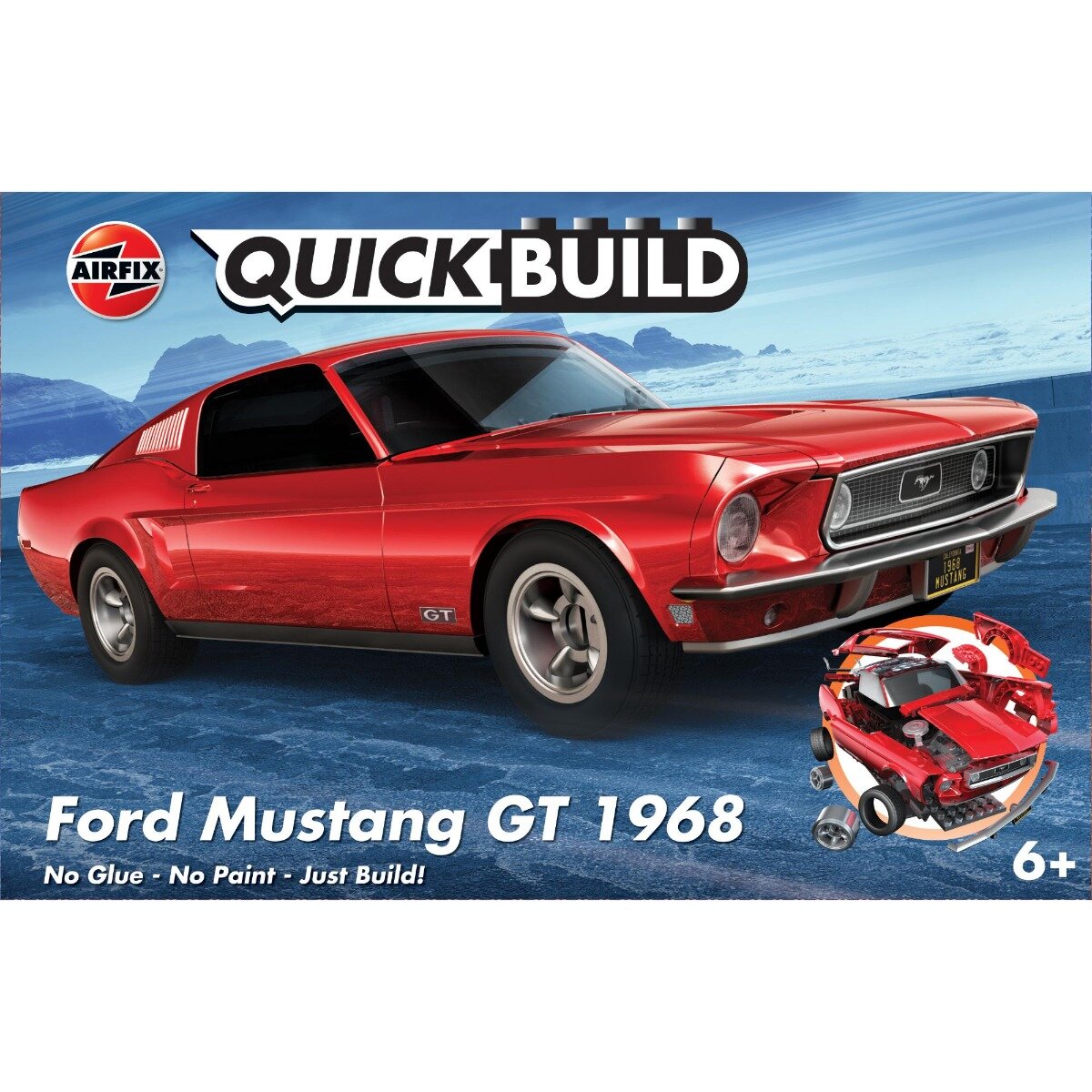 Airfix Set de constructie Quickbuild Ford Mustang Gt 1968 45 piese