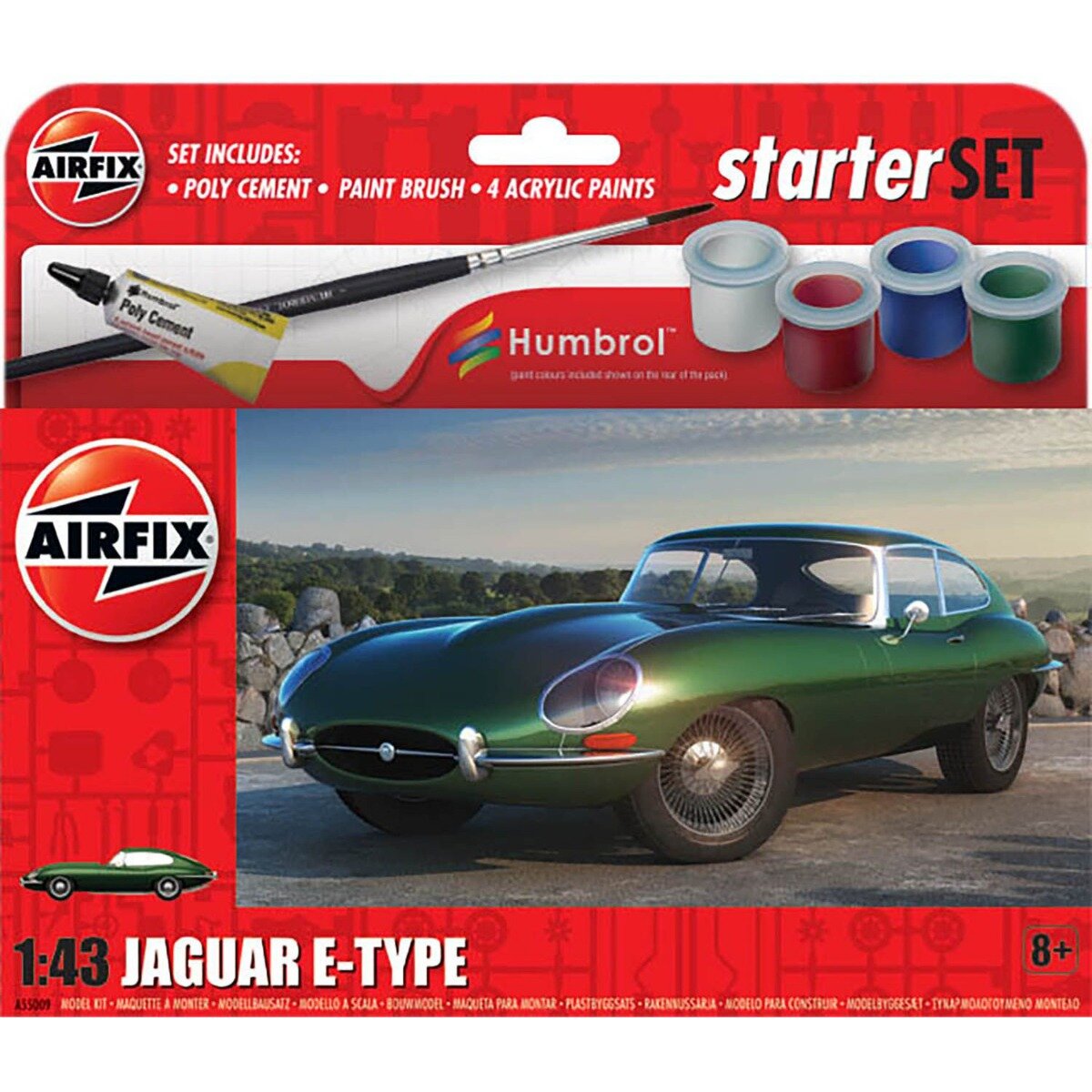 Airfix Set de constructie Starter Set Jaguar E-Type 23 piese