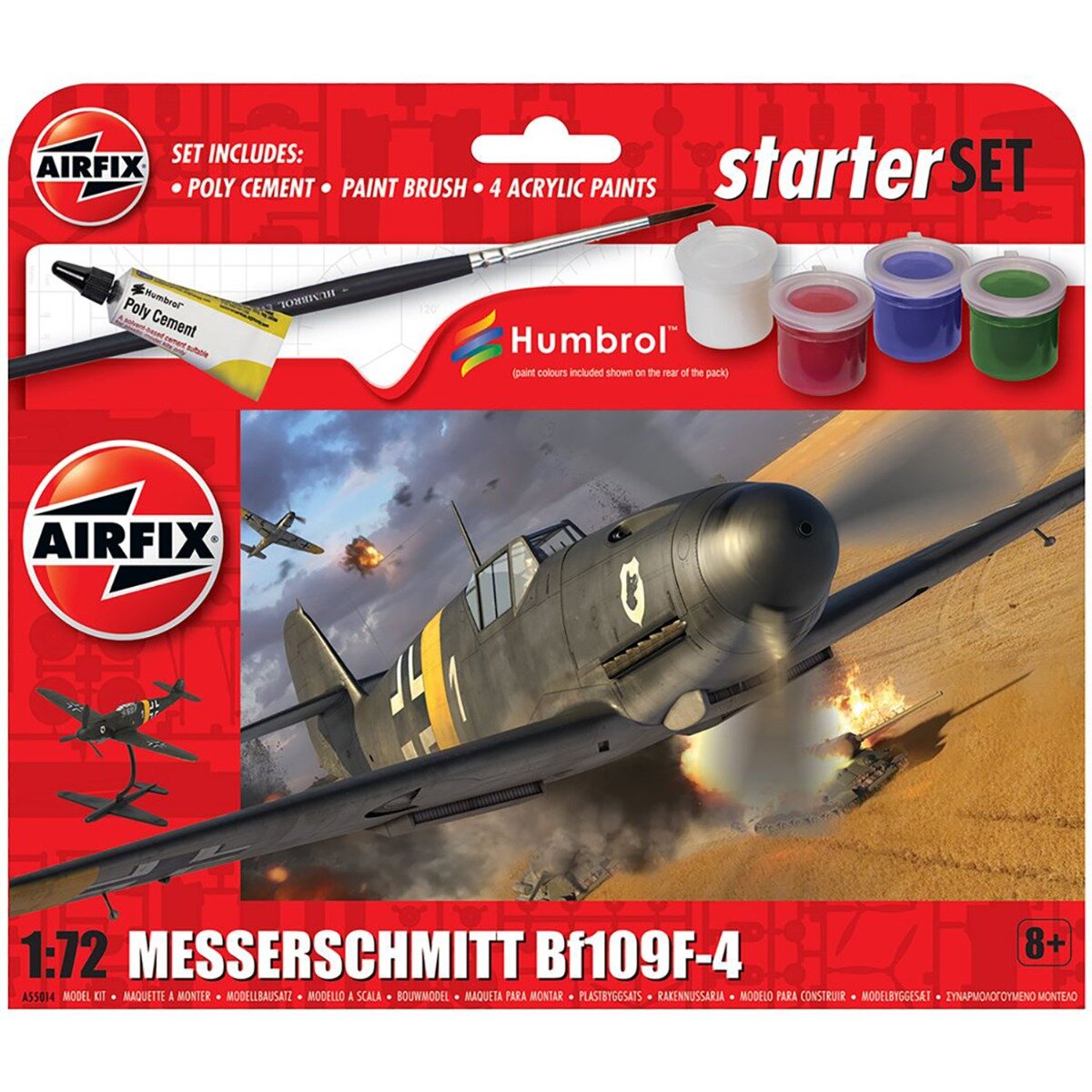 Airfix Set de constructie Starter Set Messerschmitt Bf109F-4 30 piese