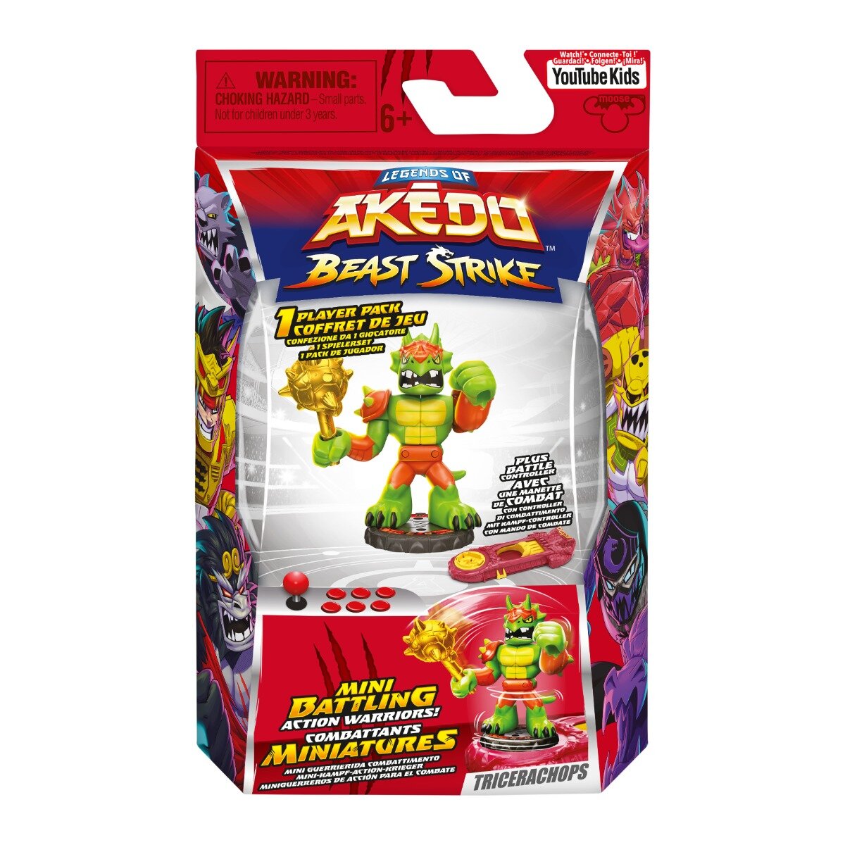 Akedo Figurina cu accesorii Beast Strike Tricerachops S5