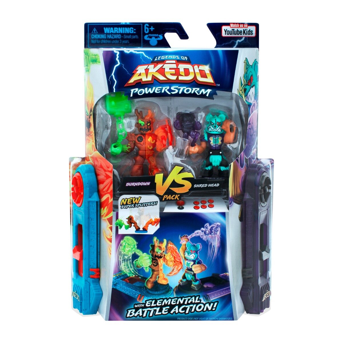 Akedo Set 2 figurine Power Storm Burndown Vs Shread Head S4